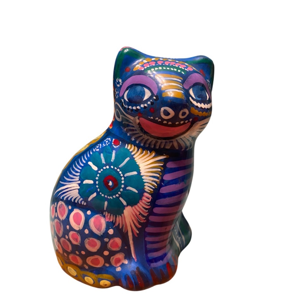 Colorful Ceramic Cat Figurine